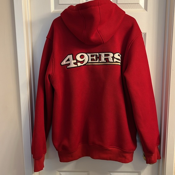 NWOT SF 49ers zip-up hooded thick jacket - Picture 2 of 8